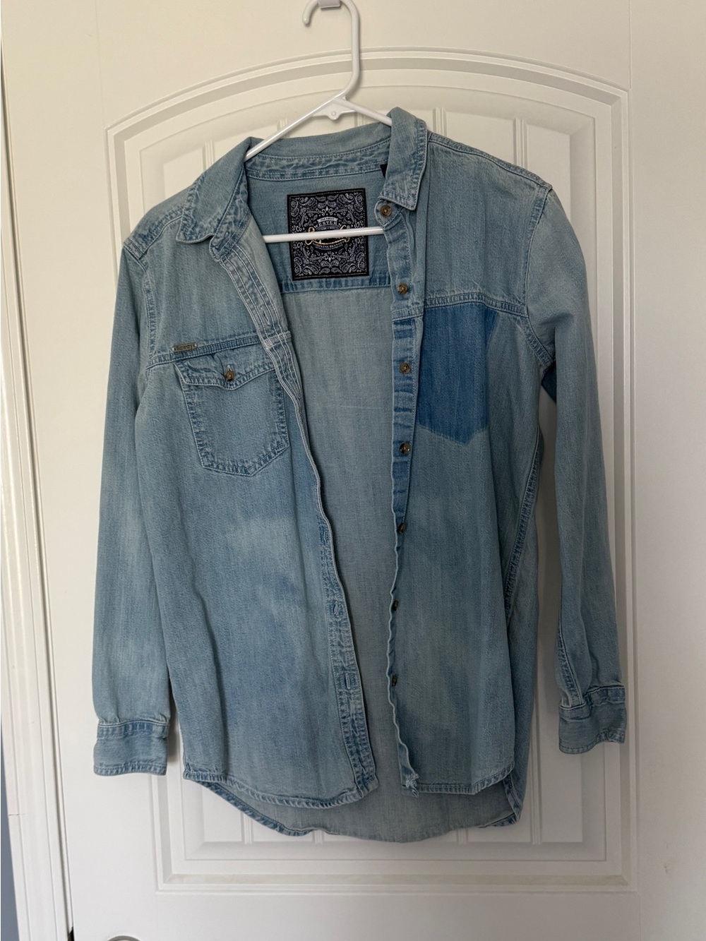 Superdry medium/heavy weight Denim Button up Women’s shirt size 4.